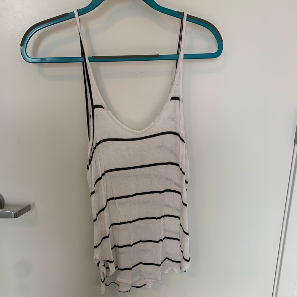 black and white striped tank